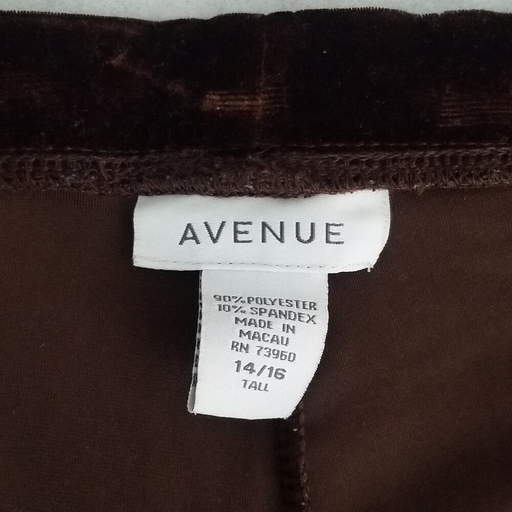 Avenue Women's Velour Loungewear Set, Brown 2Pc Blouse and Pant Size 14/16 Tall - Picture 7 of 16